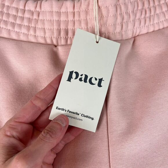 Pact Courtside Fleece Split Ankle Wide Leg Sweatpants Blush Posey Women's M NWT - Picture 3 of 10